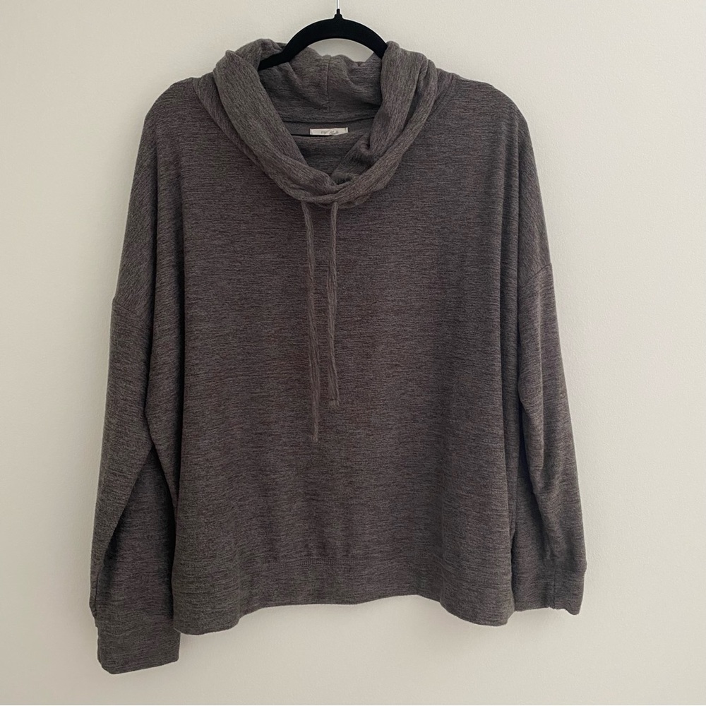 Maurices Gray Cowl Neck Hoodie Sweatshirt